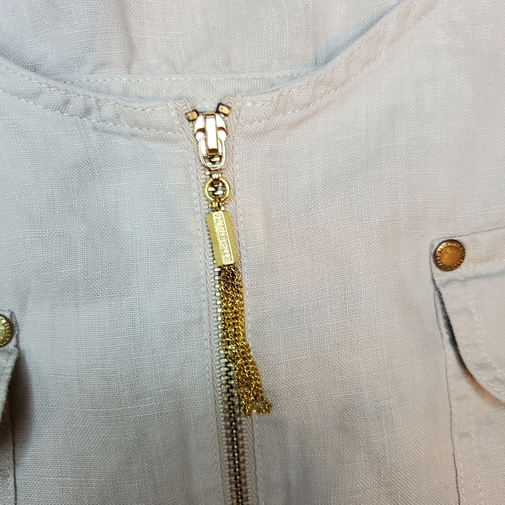 Ellen Tracy 100% Linen V-Neck 3/4 Sleeve Tunic - Picture 5 of 12